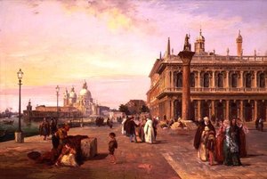 Figurer på Piazzetta, Venedig med, Salut hinsides af Edward Pritchett