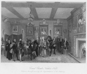 Rådssalen, Vintners Hall. Vintner Sherriff modtager lykønskninger fra sit firma, c1