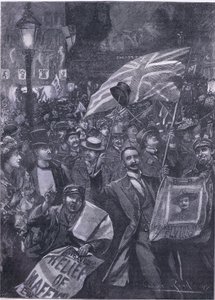Mafeking night in London, illustration fra Cassells History of England, 1900-tallet