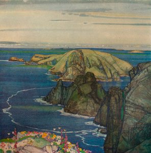 Øen Brecqhou, ud for Sark, c1921 af Edward Reginald Frampton