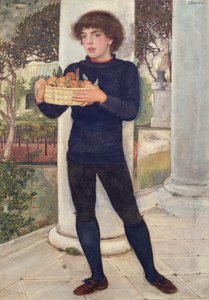 En kurv med appelsiner af Edward Robert Hughes