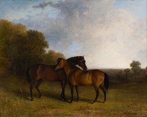 Two Hunters in a Landscape, ca. 1830-99 (olie på lærred)