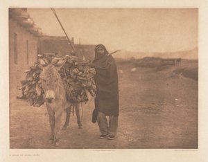 Mappe XVII, planche 608: En ladning brændstof - Zuñi af Edward S. Curtis