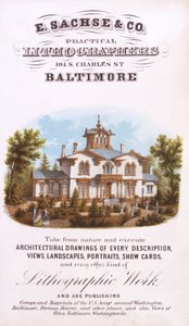 E. Sachse und Co., Practical Lithographers, 104 S. Charles St., Baltimore, (litografi [varekort]) af Edward Sachse