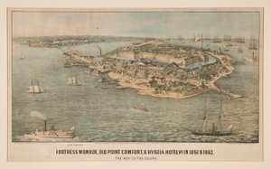 Fortress Monroe, Old Point Comfort og Hygeia Hotel, Va. i 1861 og 1862 af Edward Sachse