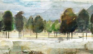 Abstrakt skovlandskab af Edward Selkirk