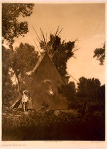 Apsaroke medicin tipi af Edward Sheriff (after) Curtis