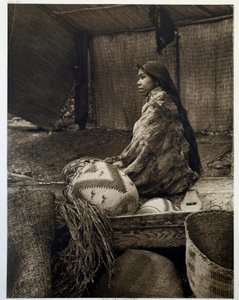 Indians of America: en ung indisk pige, datter af høvdingen for Skokomish-stammen af Edward Sheriff Curtis
