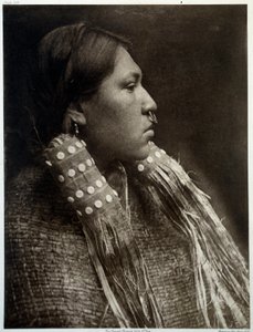 Indians of America: portræt af en indisk pige, der bærer en piercing i næsen