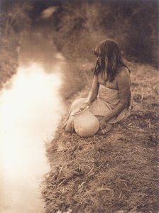 Maricopa kvinde ved strømmen af Edward Sheriff Curtis
