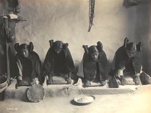 The Mealing Trough - Hopi af Edward S. Curtis af Edward Sheriff Curtis