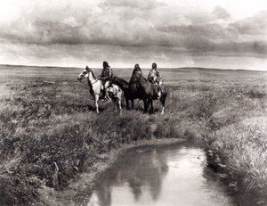 Three American Indian Chiefs, ca. 1900 (fotogravure) (s/h foto) af Edward Sheriff Curtis