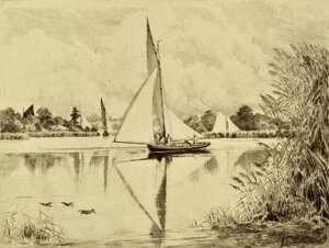 The Bure: On Wroxham Road, ca. 1880 (ætsning)