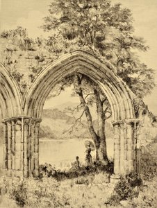 The Forth: Lake of Menteith fra Inchmahome Priory, ca. 1880 (radering)