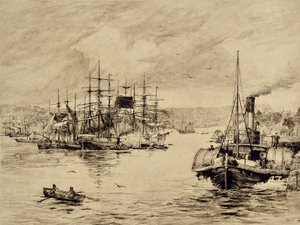 The Tyne: At Shields, ca. 1880 (ætsning)