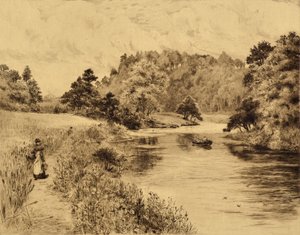 The Wear: The Wear Near Durham, ca. 1880 (ætsning)