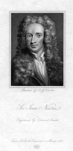 Sir Isaac Newton, engelsk matematiker, astronom og fysiker, 1821.