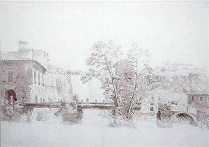 Isola di Sora (pen & blæk & vask på papir) af Edward Swinburne