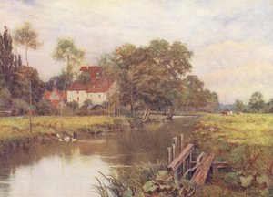 Ned ad den blomstrende eng (farvelitografi)