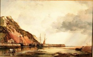 Axmouth Harbour, Devon-Low Water af Edward William Cooke