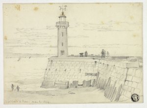 Dieppe, West Pier af Edward William Cooke