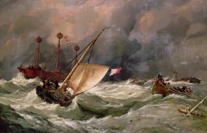 Morning after a Heavy Gale (olie på lærred) af Edward William Cooke