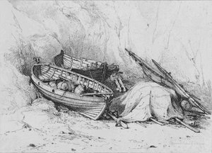 På stranden ved Cromer, c1828. af Edward William Cooke
