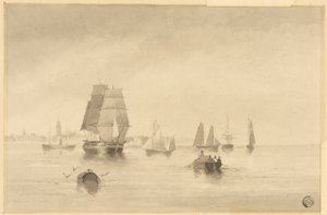 Rye - Sydkysten nær Hastings af Edward William Cooke