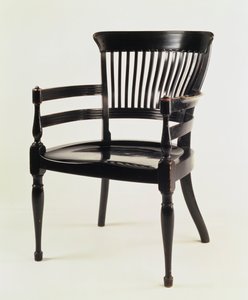 Lænestol, fremstillet af James Peddle, ca. 1880 (eboniseret træ)