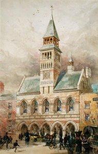 Civic Building (akvarel på papir) af Edward William Godwin