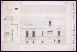 Design for House og Studio for J.A.M. Whistler Esq, Chelsea, ca. 1877-78 (se også 176477) af Edward William Godwin