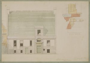 Forhøjning af hus til J.A.M. Whistler Esq, Tite Street, Chelsea, 1877 (pen og blæk og wc på papir) (se også 176476)