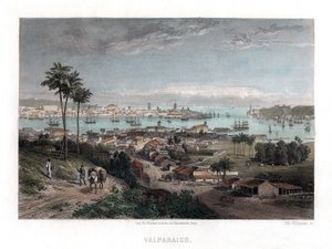Valparaiso, Chile, 1840 af Edward Willmann