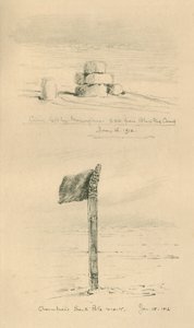 Cairn efterladt af nordmændene og Amundsens sydpolmark, januar 1912, 1913. af Charles Edward Wilson