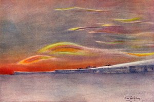 Iriserende skyer: Ser mod nord fra Cape Evans, 1911, 1913