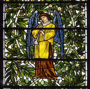 Nun Monkton, St Mary, Morris Marshall & Faulkner & Co, William Morris, Edward Burne-Jones, Angel Musician, 1873