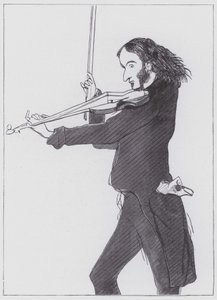 Nicolo Paganini af Edwin (after) Landseer