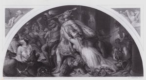 Rout of Comus and his Band (gravering) af Edwin (after) Landseer