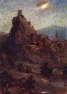 Korsika: Corte, citadellet (farve litho)