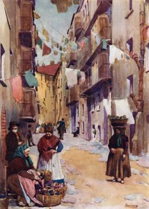 Korsika: Huse, Ajaccio (farve litho)