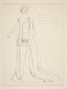 En dame, kostumeskitse til Henry Irving af Edwin Austin Abbey