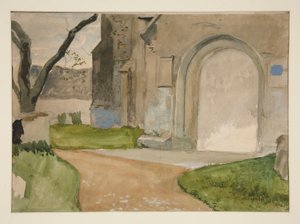 Arkitektstudie af Edwin Austin Abbey