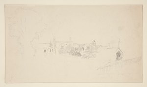 Arkitektstudie (recto); Ornamentiske skitser (verso) af Edwin Austin Abbey