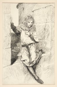 Arthur - IV. Akt, Scene III, Kong John af Edwin Austin Abbey