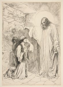 Kristus og Maria Magdalene af Edwin Austin Abbey