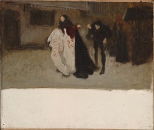 Kompositionsstudie for Richard, hertug af Gloucester og Lady Anne af Edwin Austin Abbey