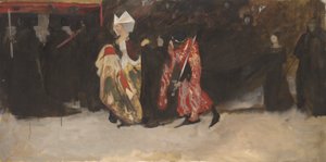 Kompositionsstudie for Richard, hertug af Gloucester og Lady Anne af Edwin Austin Abbey