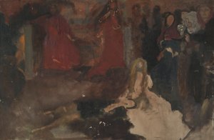 Compositional Study, for The Play Scene in Hamlet, Act III, Scene II af Edwin Austin Abbey
