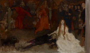 Compositional Study, for The Play Scene in Hamlet, Act III, Scene II af Edwin Austin Abbey