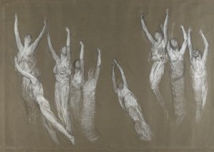 Kompositionsstudie til af Edwin Austin Abbey